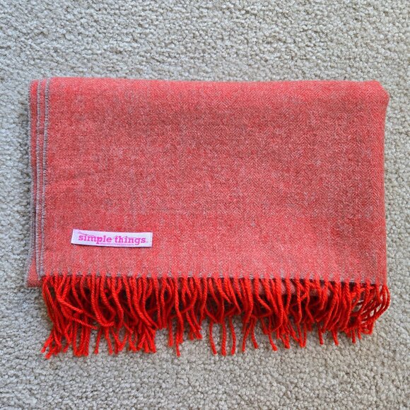 NWOT Rusty Orange Baby Alpaca Scarf - Picture 1 of 7